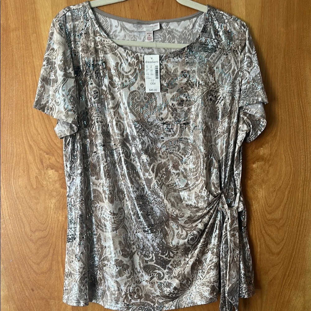 Brown Paisley Women Top